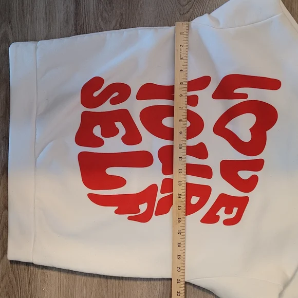 Love Your Self Hoodie Sweatshirt White Women's XS Shein - Picture 8 of 13